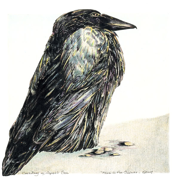 Crowberg on Asphalt Sea by Meri C Fox-Szauter